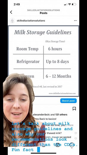 1K views | CDC milk storage guidelines vs Academy of Breastfeeding Medicine #milk #breastfeeding #pumpingmilk #exclusivepumping #newborn #infantfeeding #ibclc #lactationsupport #pumpedmilk #lowmilksupply #oversupply #powerpumping #maternityleave | Skilled Lactation Solutions, LLC | Facebook