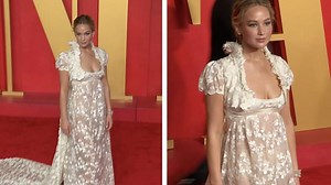Jennifer Lawrence looks ethereal at 2024 Vanity Fair Oscar party