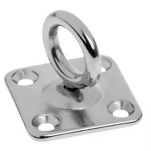 [Hot Item] Stainless Steel Square Ceiling Wall Mount Ring Rotating Swivel Pad Eye Hanging Hook