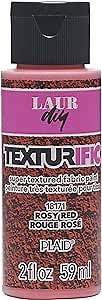 LaurDIY Texturific Fabric Paint, 2 oz, Rosy Red