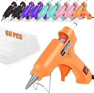 Hot Glue Gun Kit, 10 Pack Mini Glue Gun with 60 Glue Sticks, Craft Glue Guns Pack Hot Melt Glue Gun Set DIY Essentials for Kids' Arts, Woodworking, School Projects Women Girl Crafts