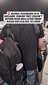 544K views · 391 reactions | A flight in San Francisco turned into panic 﫨✈️ after Trump’s $100,000 H-1B visa fee announcement . Dozens of Indian travelers rushed to deplane, worried they wouldn’t make it back into the US.  ⚡ From fear of losing jobs to missing family events abroad, this sudden change shook the community hard.  Do you think policies like this are fair? 樂 | Bay Area Bound | Facebook