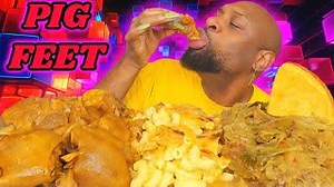 Pig Trotters & Fried Cabbage | Mukbang | Soulfood | Pig Feet | LLIPS