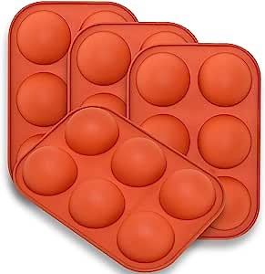 Medium Semi Sphere Silicone Mold, 4 Packs Baking Mold for Making Hot Chocolate Bomb, Cake, Jelly, Dome Mousse