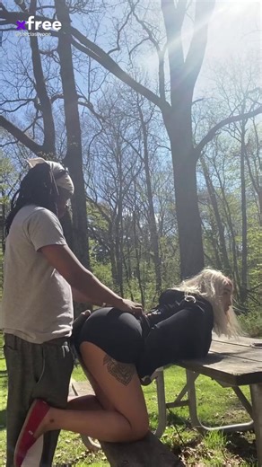 This blonde babe is getting her tight pussy br¥tally pounded by a massive BBC in a public park.