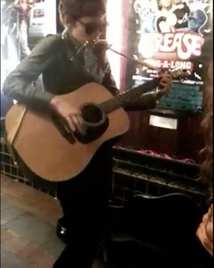 Serra on Instagram: "For the record if I had a drag name I would be BOOB DYLAN. Also for the record I was only 19 so do not bully her she is just a baby!!!! #bobdylan #acompleteunknown #busking #impersonation #boobdylan #drag"