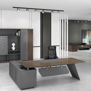 [Hot Item] Mesa de recepción de oficina MDF con tapa de laca, mesa ejecutiva de alta gama