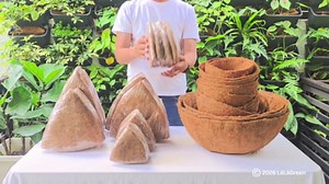 LaLaGreen 16" (6 Pack, Round) Coco Liners for Hanging Basket – Medium Coir Replacement for Garden Pot, Outside Planter Holder, Farmhouse Decor – Multi Sizes 8/10/12/14/18/20 Inch & Different Shapes