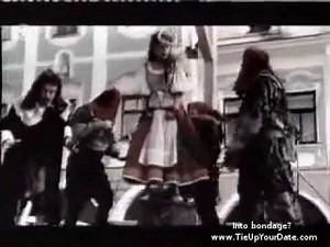 public hanging scene of woman