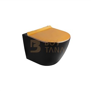 [Hot Item] Lavatory Porcelain Gravity Flush P-Trap 180mm Round Wc Pan Watermark Wras Rimless Wall Hung Wc Art Toilet