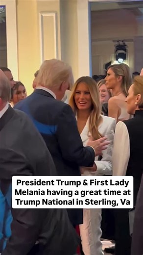 J H on Instagram: "Melania is so Beautiful! ❤️ Video credit to @jonasviereck President Trump & First Lady Melania having a great time at Trump National in Sterling, Va"