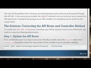 Troubleshooting Your Laravel Search API: Fixing the 404 Not Found Error