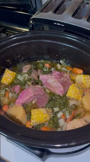 Corn beef brisket in the slow cooker