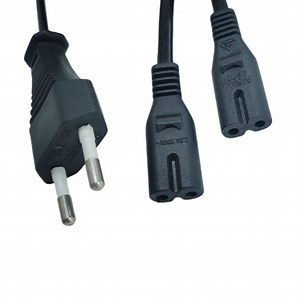 [Hot Item] EU 2 Pin Plug to 2xc7 Y Splitter Power Cord European Plug