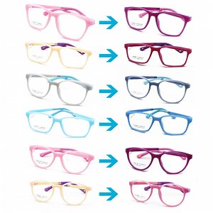 [Hot Item] Kid Tr Round Eyeglasses Frames Photochromic Color Changing Optical Glasses Frame
