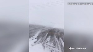 Blowing snow caused whiteout conditions on Highway 210 in Breckenridge, Minnesota on Thursday: | AccuWeather