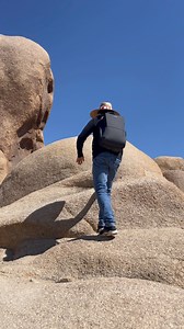 Rock climbing,hiking in a tight and narrow trail at skull rock. . . . #joshuatreenationalpark #scenicviews #skullrock #joshuatree #travel #adventure #explore #yuccavalley #everyone | Cyril Coderias