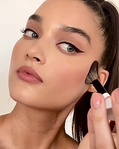 Swipe Soft Pop Powder Blush in 'Desert Rose' across the cheeks for natural, long-lasting color. ✨ Available at MAKEUPBYMARIO.COM and @sephora | MAKEUP BY MARIO