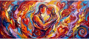 Abstract Lovers – Red Passion | Romantic Couple Painting | Modern Love Art | Colorful Expressionist Wall Art - Etsy Australia