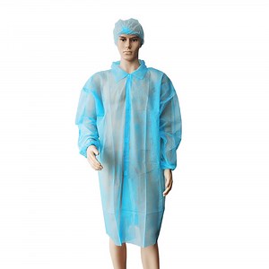 [Hot Item] PP Disposable Chemical Lab Coat Colorful Chemistry Lab Coats Laboratory Liquid-Proof Working Clothes with Snap Button