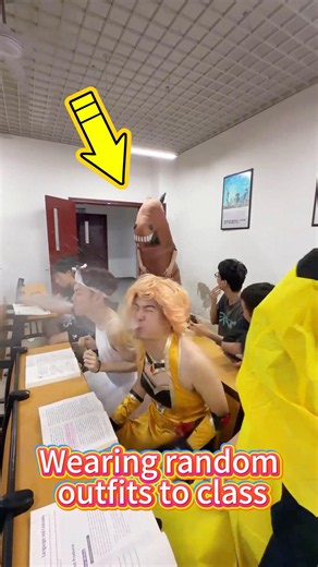 Wearing random outfits to class