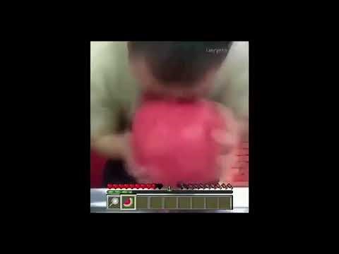 Chinese man eats watermelon at incredible speed