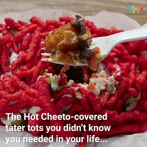 Tater tots and nacho cheese and Hot Cheetos! Oh my! These Chicano Tots from Funky Monkey Munchies are a must try! | Chew On It