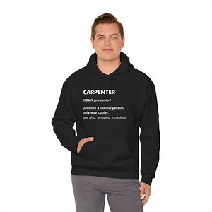 Sweat à capuche amusant définition charpentier : cadeau de menuisier, mélange de coton confortable - Etsy France