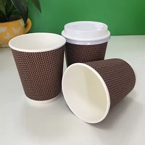[Hot Item] Pleated Paper Cups Takeaway Hot to Go Personalized Cute Coffee Corrugated 120 Ml Paper Cup