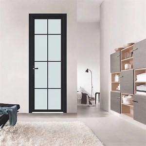 [Hot Item] Residential Aluminium Toilet Door with Half Glass Flush Doors Bathroom Door