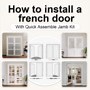 ARK DESIGN 48 in. x 80 in. Paneled Blank 3-Lite White Solid Core MDF Universal Handed Double Prehung French Door with Assemble Jamb PR-FR-SGXB-48