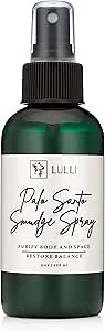 Lulli Palo Santo Smudge Spray - Liquid Smokeless Smudging Mist with White Sage - Space Energy Clearing, Home Protection, Purification & Aromatherapy - Natural Ingredients & Pure Essential Oils - 4oz…