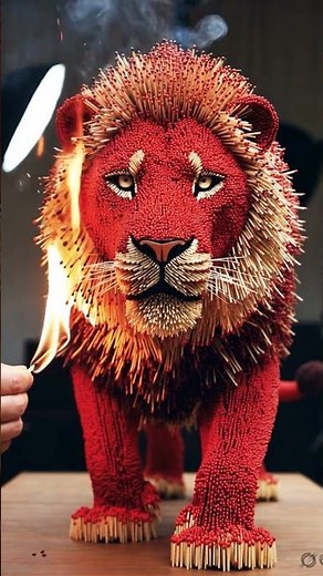 Burning lion 🦁#lion#shorts #viral