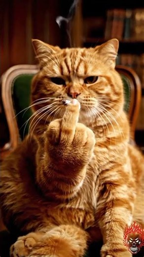😎 Orange Cat Chilling and Smoking Like a Boss (Coolest Meme Ever)