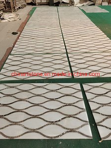 [Hot Item] Beige White Golden Marble Pattern Waterjet Tile