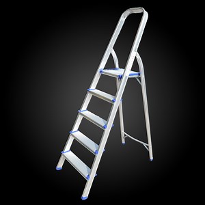 [Hot Item] Household Folding Movable Aluminum Wide Step Ladder with Safe Rail