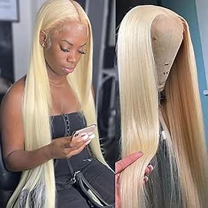 Lemoda 613 Blonde Lace Front Wigs Human Hair 180% Density 13x6 Straight HD Transparent Lace Frontal Wig Pre Plucked with Baby Hair Glueless Human Hair Wigs for Black Women 20 Inch