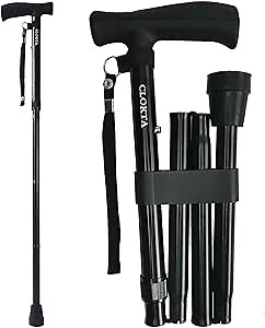 Walking Cane for Men and Women, Foldable Floral Lightweight Adjustable Portable for Folding Canes, Comfortable T-Handle for Seniors Adults