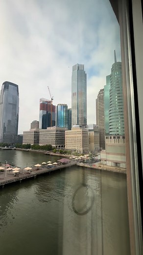 Gaze with me this morning from our picture window at the Hyatt Regency Jersey City overlooking the Hudson River. Do you see the Statue of Liberty, Verrazzano Narrows Bridge, and lower Manhattan skyline in the distance? #hotellife #jerseycity #travelwithme | Mariliz GP
