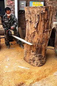 Crafting Furniture with a Chainsaw Masterpiece #ChainsawCraft #WoodworkingArt #CreativeCarving | Brahmastra