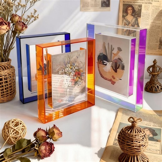 Colorful Acrylic Picture Frame, Clear Floating Frames for Posters, Art Prints and Photos - Etsy
