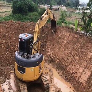 381K views · 10K reactions | Komatsu Excavator Claw Pond Bank | Heavy Machine Mechanic | Facebook