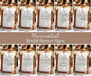 Minimalist Bridal Shower Table Signs: Neutral Decor, Editable & PDF (0103) - Etsy