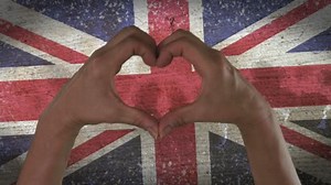 Hands Heart Symbol UK Flag