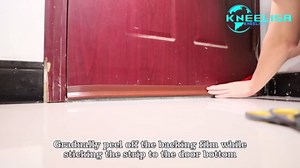 KNEELISA 39”X 2 Pack Rubber Door Sweep Bottom Exterior & Interior,Silicone Adhesive Under Door Draft Stopper with Brush,Gap Filler Noise Blocker,Soundproofing Seal Strip,White