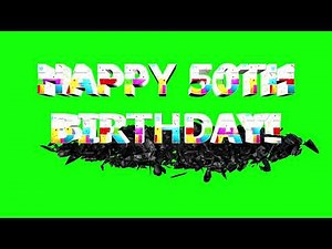 Happy 50th Birthday 3D Graphics , Exploding 49 Green Screen for home use, Animation