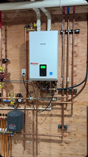 We recently installed this @navieninc tankless combi- boiler and water heater. These units have worked awesome for every project we’ve thrown them at. It will efficiently deliver modulating hydronic infloor heat and domestic hot water simultaneously. It looks great too! | McClure Plumbing and Heating Inc.