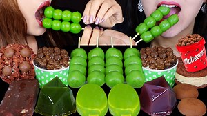 ASMR GREEN TEA DANGO, MALTESERS CHOCOLATE BALL, DIAMOND YOKAN JELLY, SOFT MATCHA ICE CREAM BARS 먹방 | Mukbang Lovers