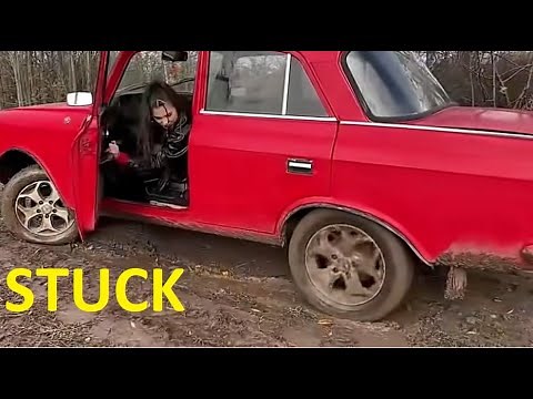 Off Road Fail - Woman Gets Her Car Stuck in Mud