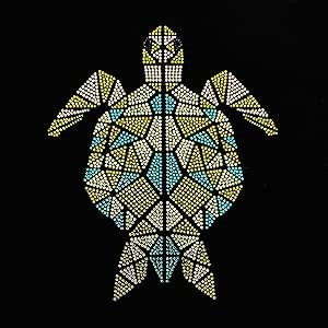Rhinestop Geometrical Turtle Iron on Rhinestone Design, hot fix Rhinestone Turtle Design Applique for Clothes